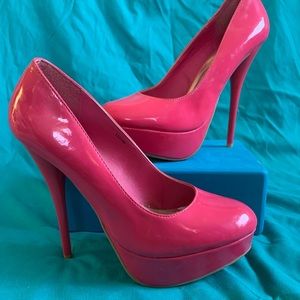 Charlotte Russe Hot Pink Platform Stilettos. Size 8